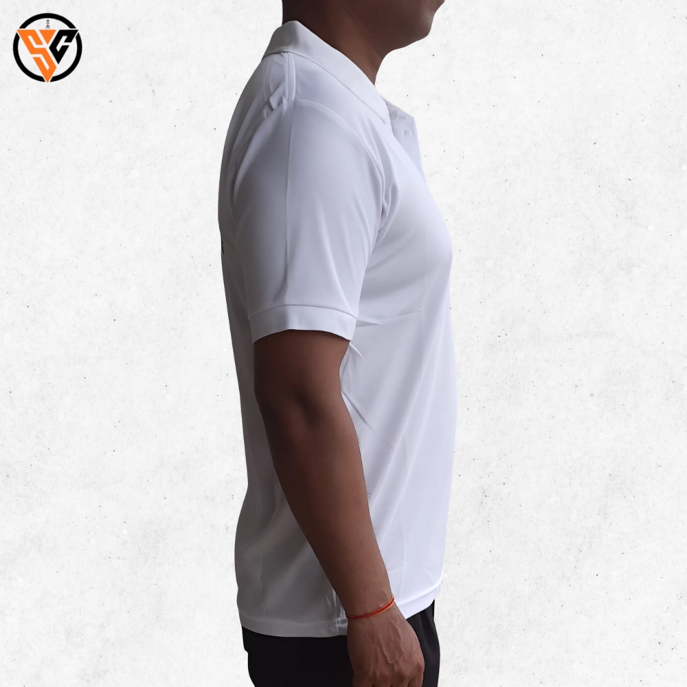 White Cotton T-Shirt – CRPF Monogram, Classic Fit - Image 3