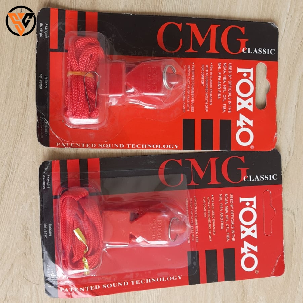 PT Whistle – Fox 40 Classic CMG with Lanyard (Red) - Image 2